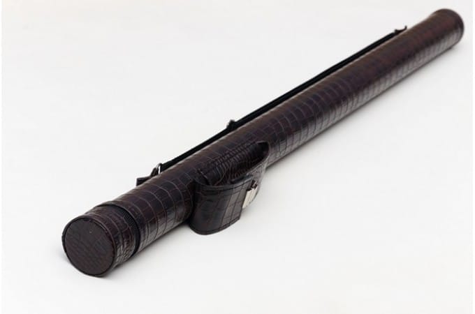 Тубус для бильярдного кия с карманом замок крокодил шоколад 1шт (1)